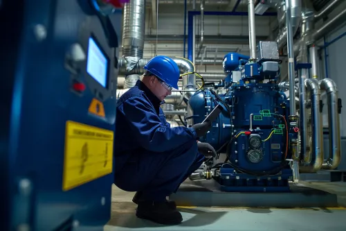 Compresseur frigorifique endommagé présentant des fuites d'huile et des bruits anormaux