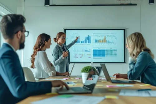 Tableau de bord présentant les indicateurs de performance et le suivi budgétaire des économies